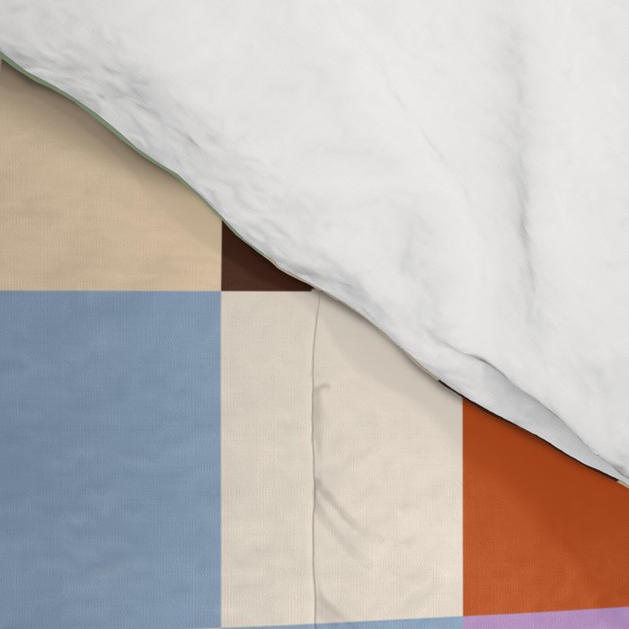 Retro 70s Colorful Patchwork Checkerboard Comforter Gallery Image 4