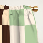 Retro 70s Colorful Patchwork Checkerboard Window Curtain Gallery Image 2