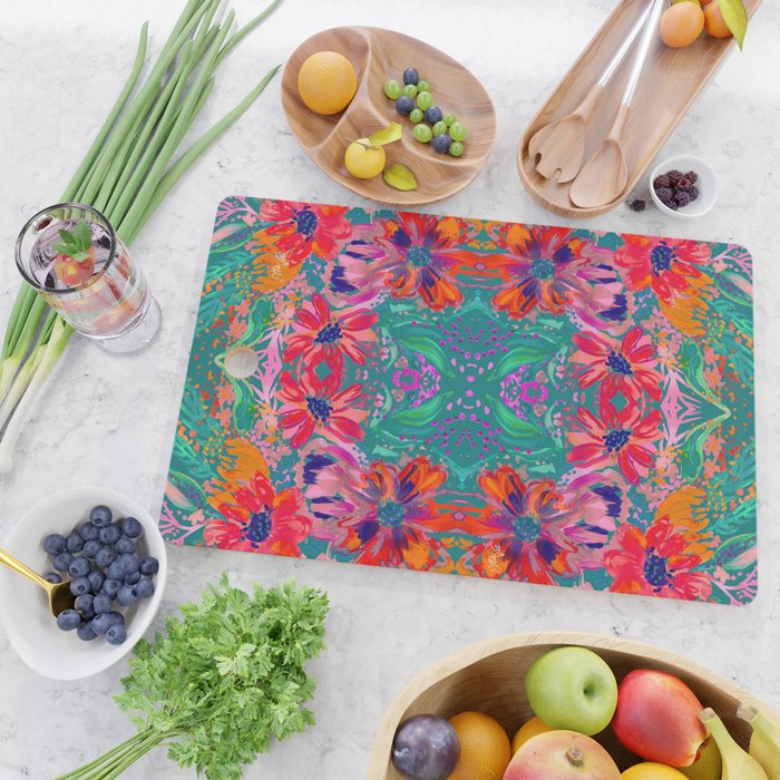 EttaVee Watercolor Florals Cutting Board Gallery Image 2