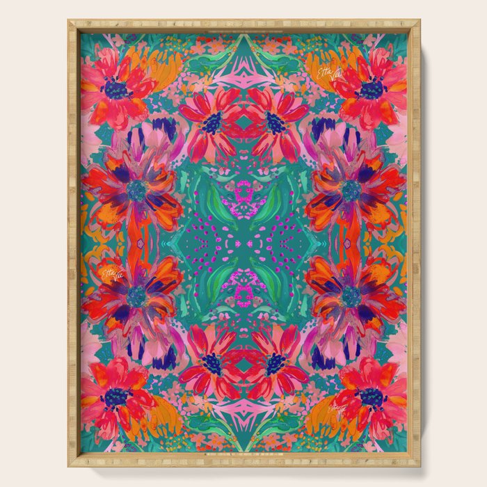 EttaVee Watercolor Florals Serving Tray Gallery Image 1