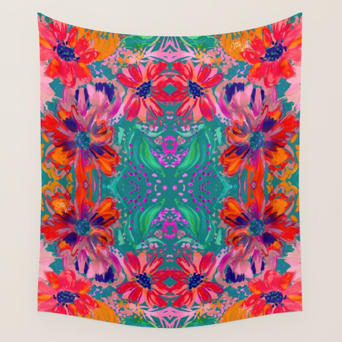 EttaVee Watercolor Florals Wall Tapestry Gallery Image 4