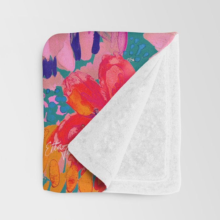 EttaVee Watercolor Florals Throw Blanket Gallery Image 3