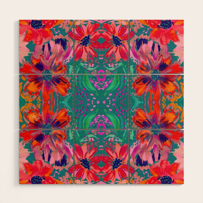 EttaVee Watercolor Florals Wood Wall Art Gallery Image 1