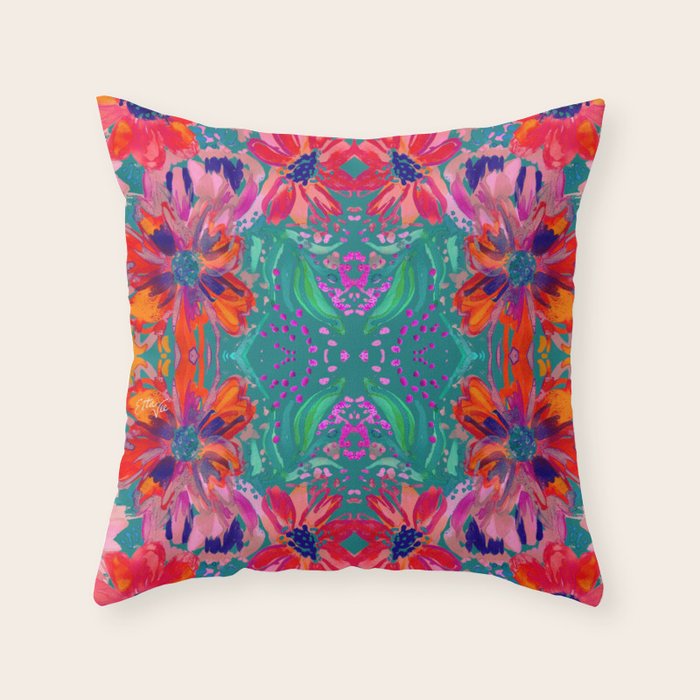 EttaVee Watercolor Florals Throw Pillow Gallery Image 6