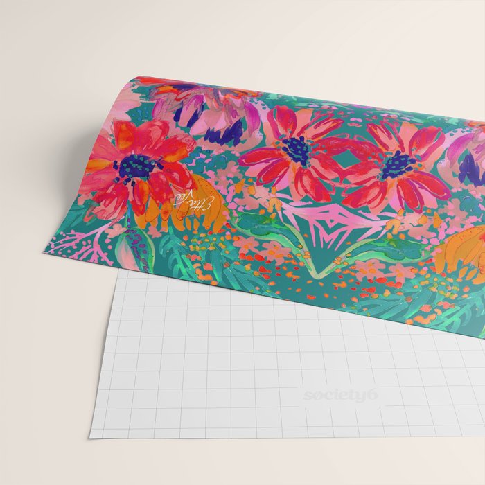 EttaVee Watercolor Florals Wrapping Paper Gallery Image 2