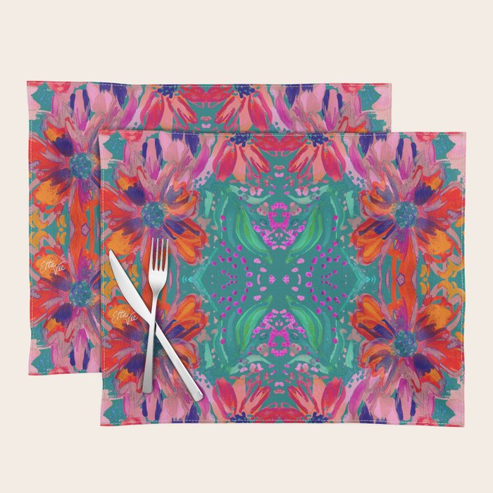 EttaVee Watercolor Florals Placemat Gallery Image 1
