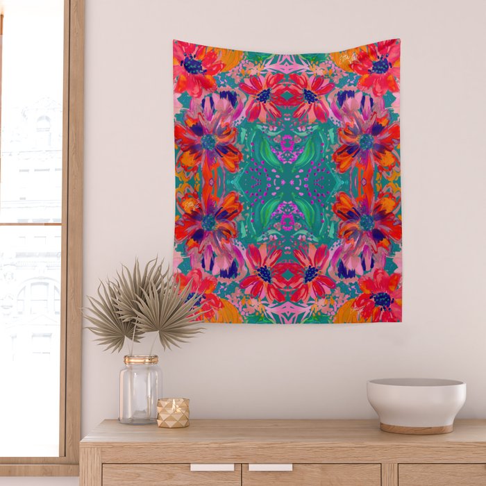 EttaVee Watercolor Florals Wall Tapestry Gallery Image 2
