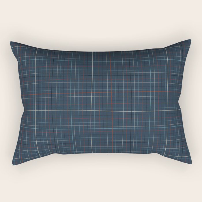 Abstract Plaid 2 blue Rectangular Pillow Gallery Image 1