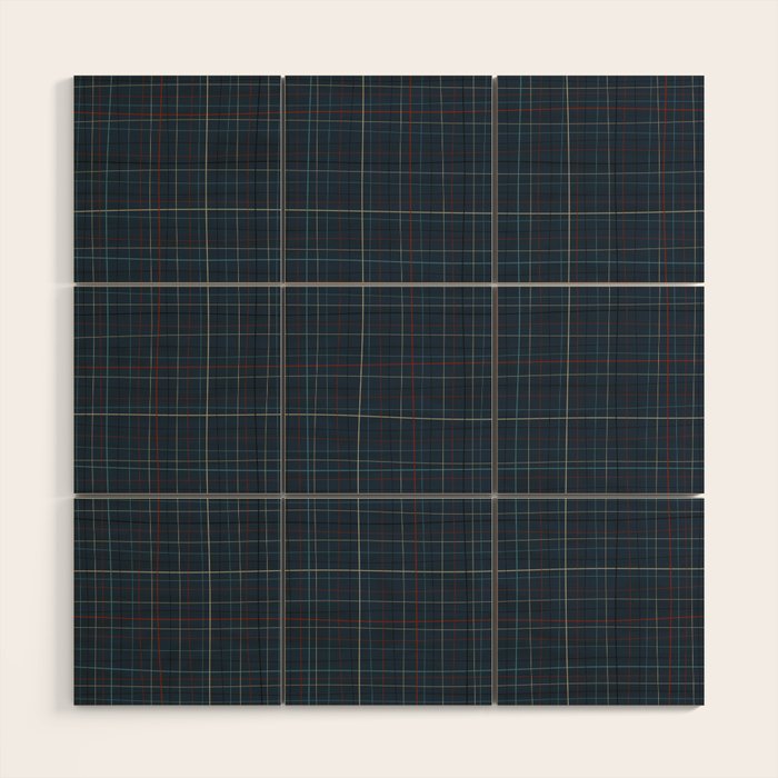 Abstract Plaid 2 blue Wood Wall Art Gallery Image 1