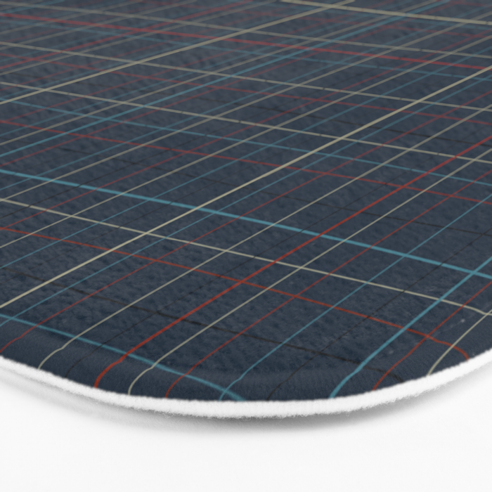 Abstract Plaid 2 blue Bath Mat Gallery Image 3