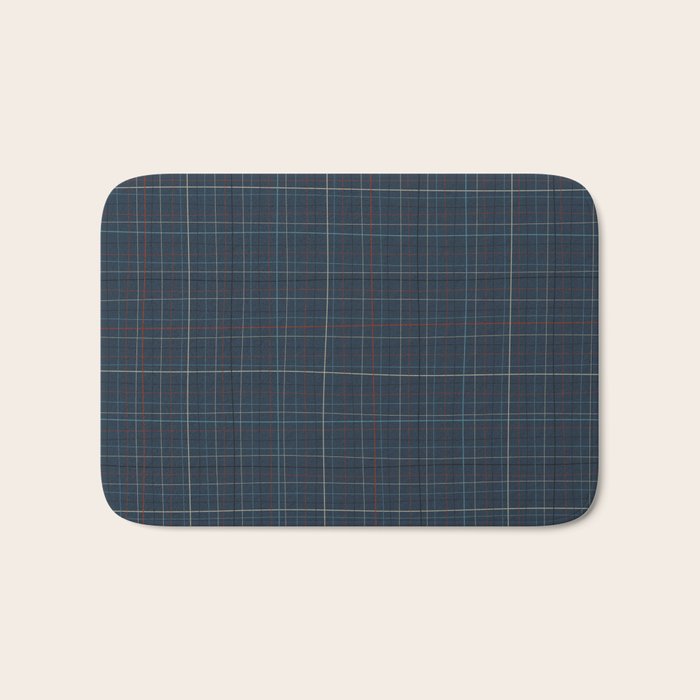 Abstract Plaid 2 blue Bath Mat Gallery Image 1