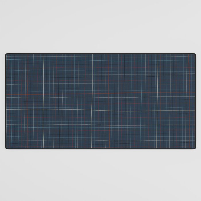 Abstract Plaid 2 blue Desk Mat Gallery Image 3