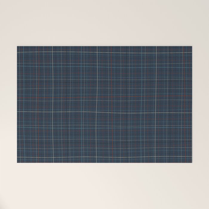 Abstract Plaid 2 blue Welcome Mat Gallery Image 1