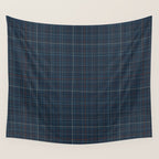 Abstract Plaid 2 blue Wall Tapestry Gallery Image 4