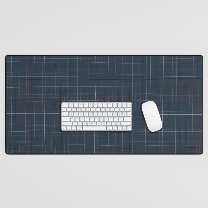 Abstract Plaid 2 blue Desk Mat Gallery Image 1