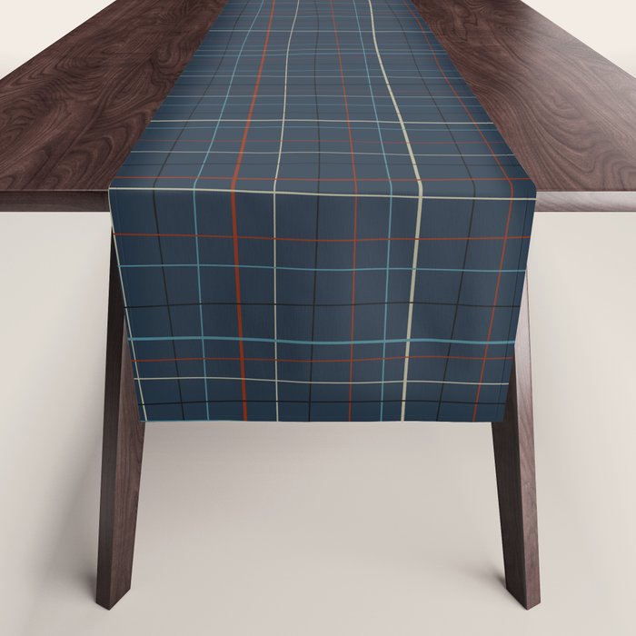 Abstract Plaid 2 blue Table Runner Gallery Image 1