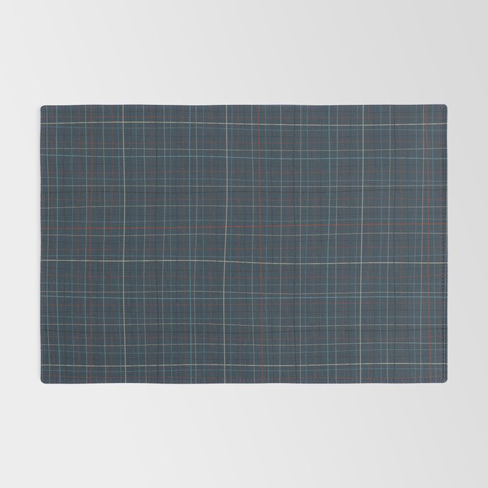 Abstract Plaid 2 blue Rug Gallery Image 2