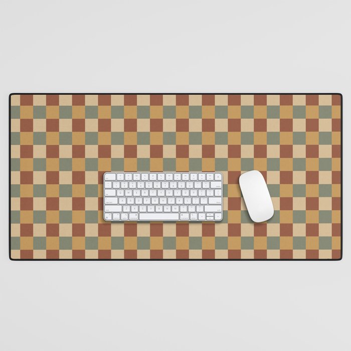 Checkered Multicolor Pattern V Earthy Western Desk Mat Gallery Image 1
