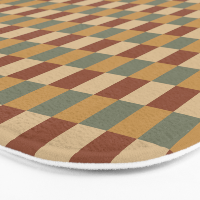 Checkered Multicolor Pattern V Earthy Western Bath Mat Gallery Image 3