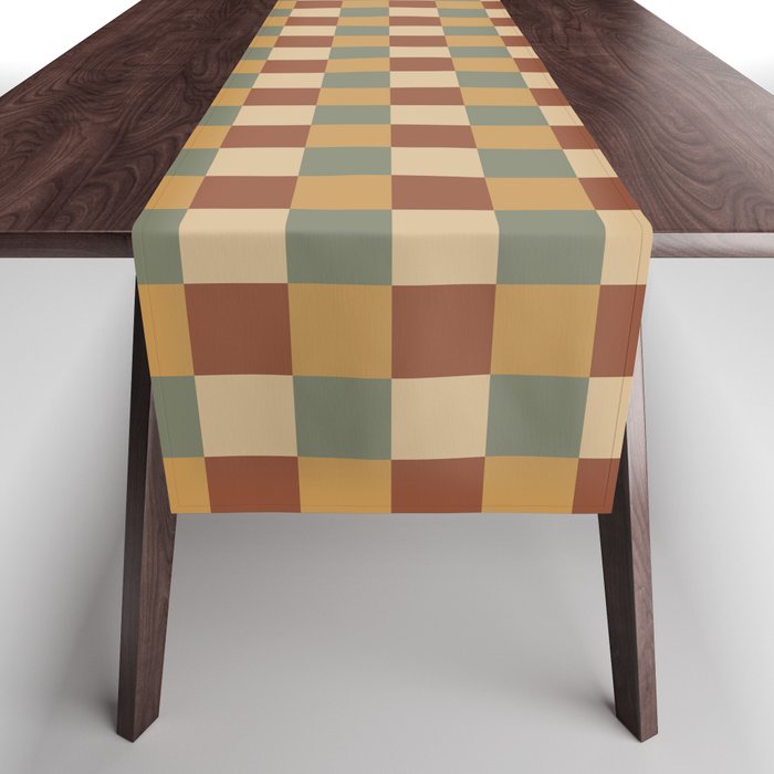 Checkered Multicolor Pattern V Earthy Western Table Runner Gallery Image 1