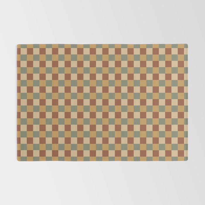 Checkered Multicolor Pattern V Earthy Western Rug Gallery Image 2