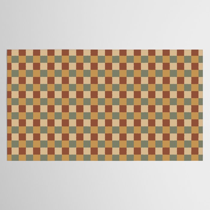 Checkered Multicolor Pattern V Earthy Western Tablecloth Gallery Image 2
