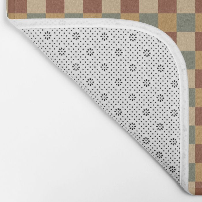 Checkered Multicolor Pattern V Earthy Western Bath Mat Gallery Image 2