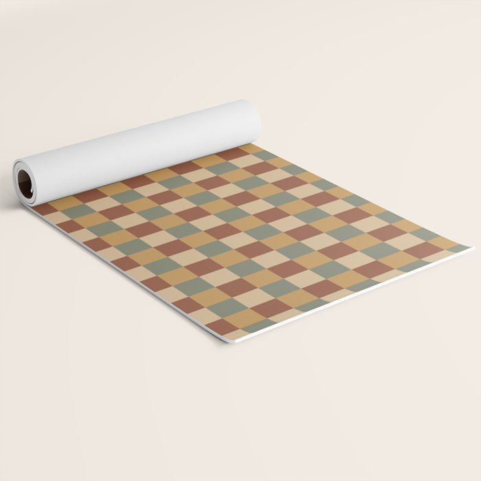 Checkered Multicolor Pattern V Earthy Western Yoga Mat Gallery Image 2