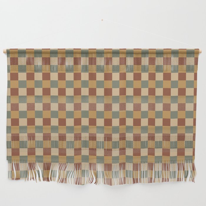 Checkered Multicolor Pattern V Earthy Western Wall Hanging Gallery Image 1