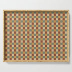 Checkered Multicolor Pattern V Earthy Western Serving Tray Gallery Image 1