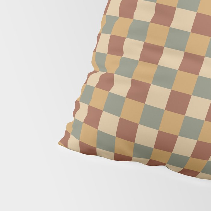 Checkered Multicolor Pattern V Earthy Western Pillow Sham Gallery Image 4