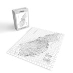 Santa Cruz Surf Map Black and White Jigsaw Puzzle Gallery Image 2