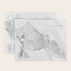 Santa Cruz Surf Map Black and White Placemat Gallery Image 1
