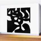 Maze Black & White Minimalist Abstract Mid century Ink Art Dark Brush Strokes Wall Mural Gallery Image 2