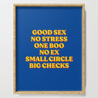 Good Sex, No Stress, One Boo, No Ex, Small Circle, Big Checks Serving Tray Gallery Image 1