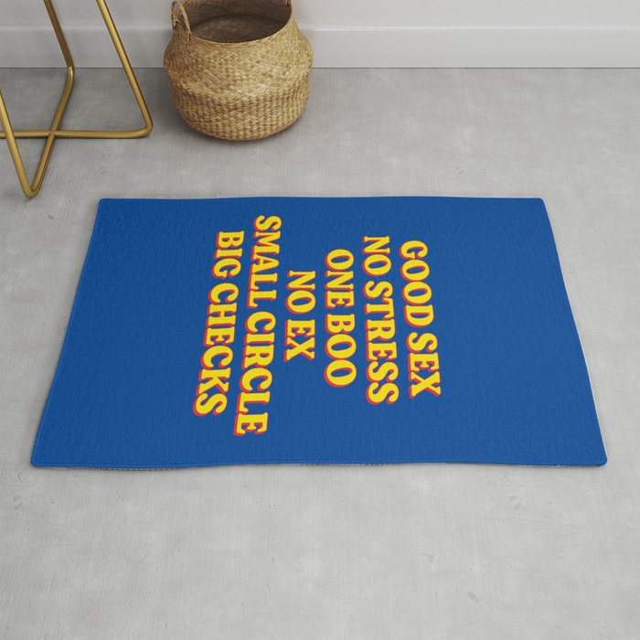 Good Sex, No Stress, One Boo, No Ex, Small Circle, Big Checks Rug Gallery Image 1