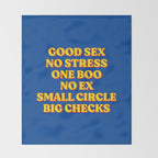 Good Sex, No Stress, One Boo, No Ex, Small Circle, Big Checks Throw Blanket Gallery Image 2