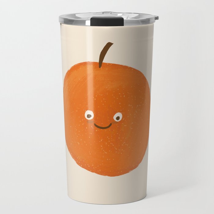 Kawaii Orange Travel Mug Gallery Image 1