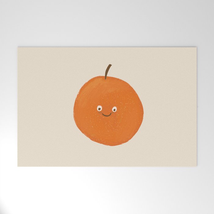 Kawaii Orange Welcome Mat Gallery Image 1