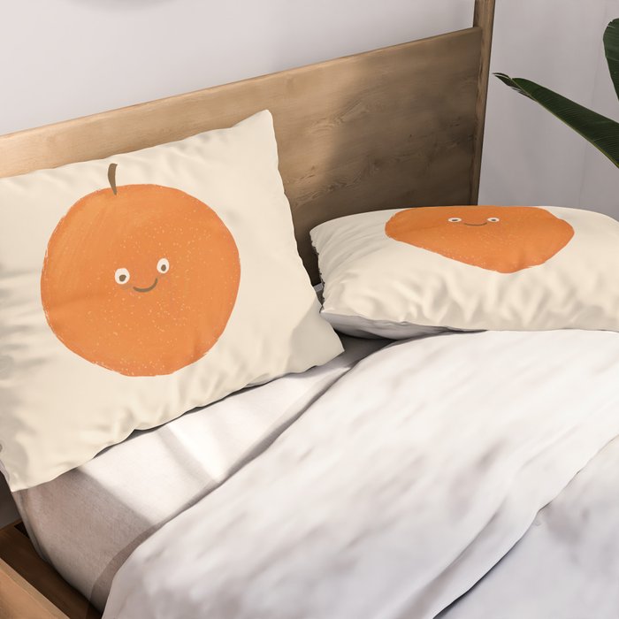 Kawaii Orange Pillow Sham Gallery Image 2