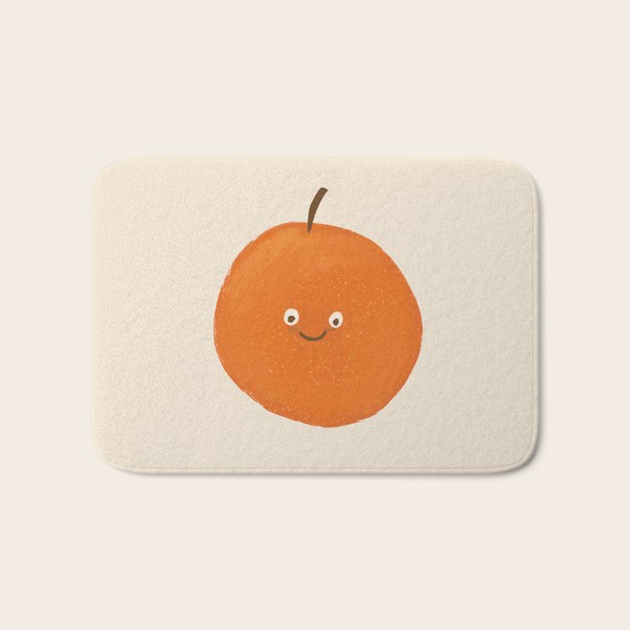 Kawaii Orange Bath Mat Gallery Image 1