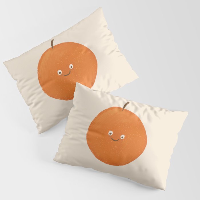 Kawaii Orange Pillow Sham Gallery Image 1