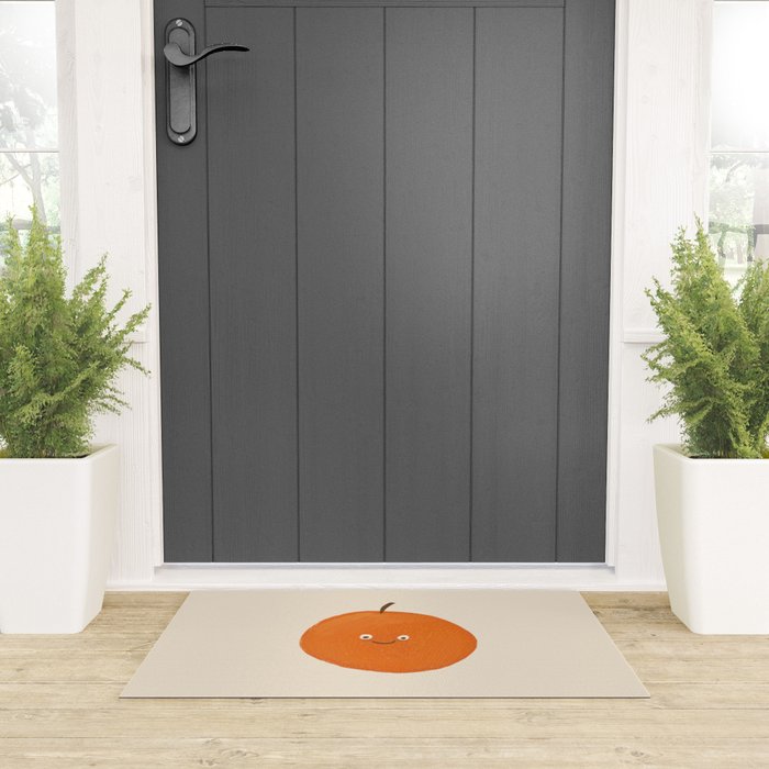 Kawaii Orange Welcome Mat Gallery Image 3