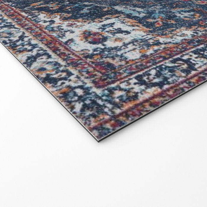 Persian blue and red retro rug Welcome Mat Gallery Image 2
