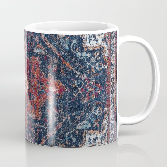 Persian blue and red retro rug Coffee Mug Gallery Image 1
