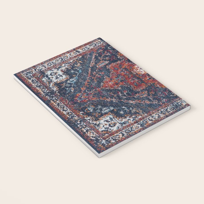 Persian blue and red retro rug Notebook Gallery Image 3