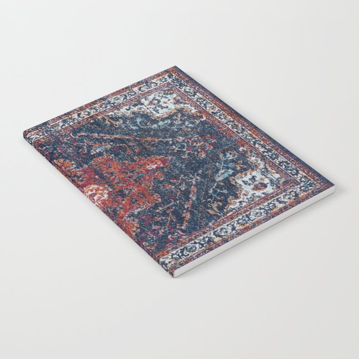 Persian blue and red retro rug Notebook Gallery Image 1