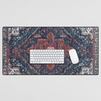 Persian blue and red retro rug Desk Mat Gallery Image 1