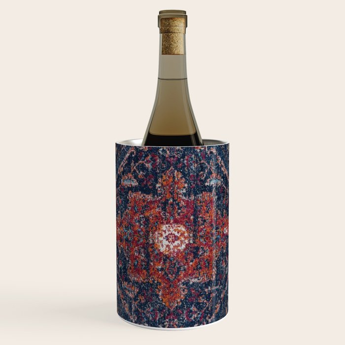 Persian blue and red retro rug Wine Chiller Gallery Image 1