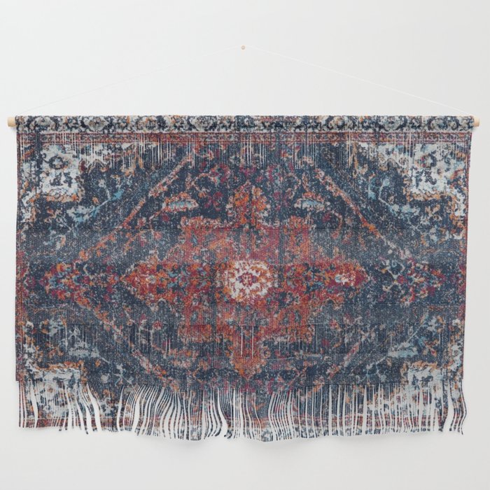 Persian blue and red retro rug Wall Hanging Gallery Image 1